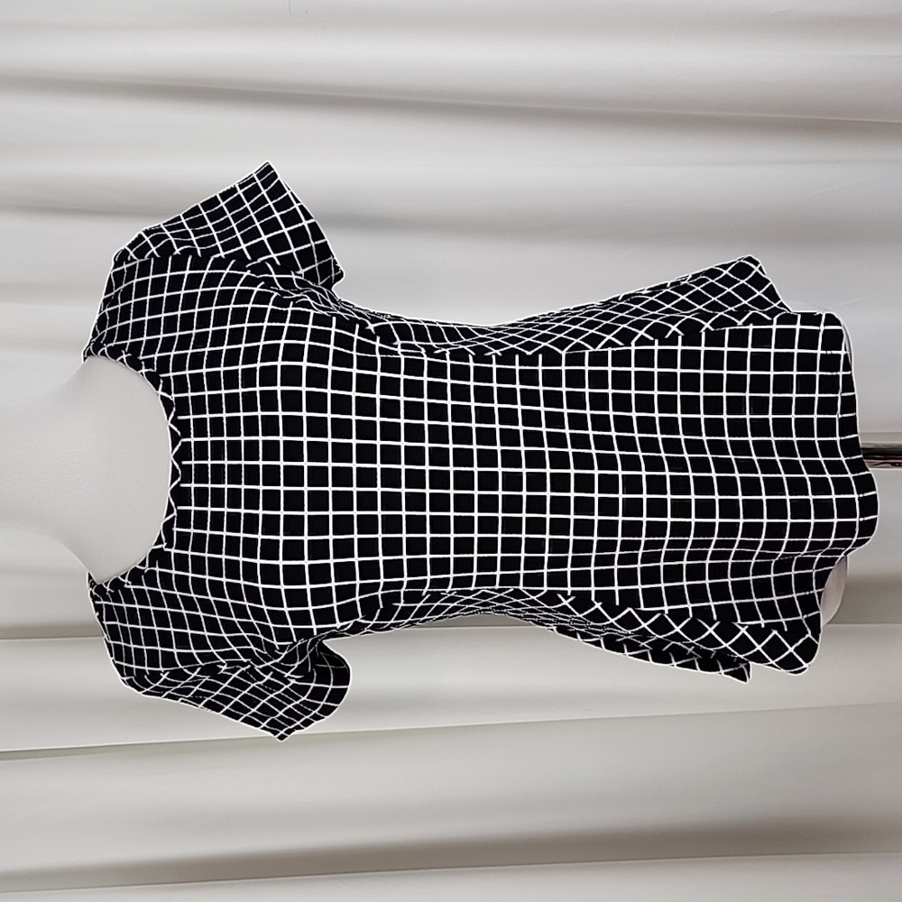 Alyx Checkered Pullover Top Black White Size Medium